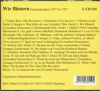Preview: Wir flüstern - Gesangsgruppen 1927 bis 1937 (CD) Preview: Wir flüstern - Gesangsgruppen 1927 bis 1937 (CD)