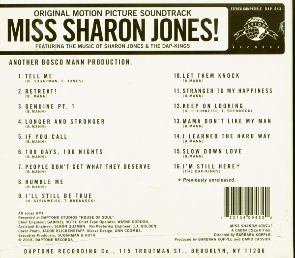Miss Sharon Jones! - Original Motion Picture Soundtrack (CD)