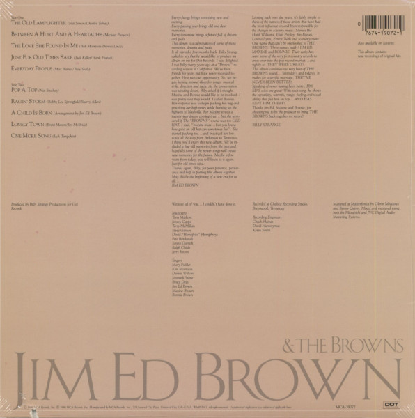Jim Ed Brown & The Browns (LP, Cut-Out)