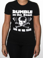 Preview: Rumble Girlie Shirt, black, white print, size S Preview: Rumble Girlie Shirt, black, white print, size S