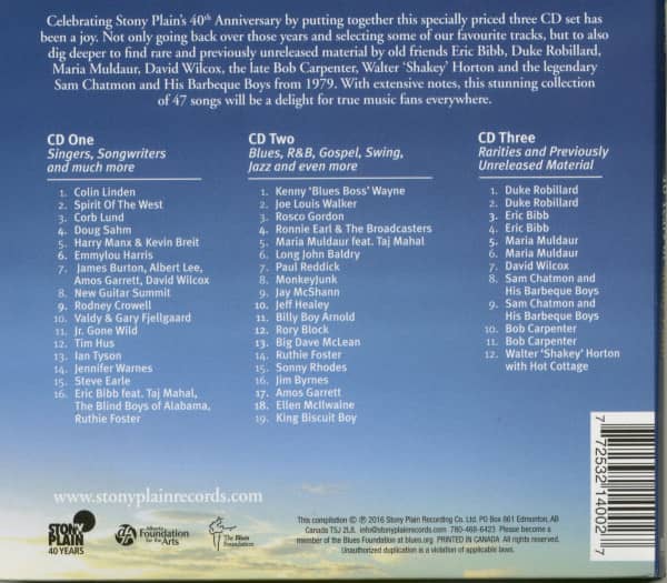 40 Years Stony Plain (3-CD)