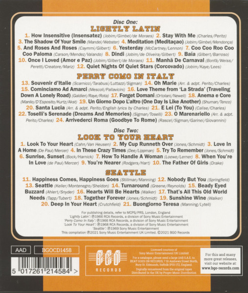 Lightly Latin - Perry Como In Italy - Look To Your Heart -Seattle (2-CD)