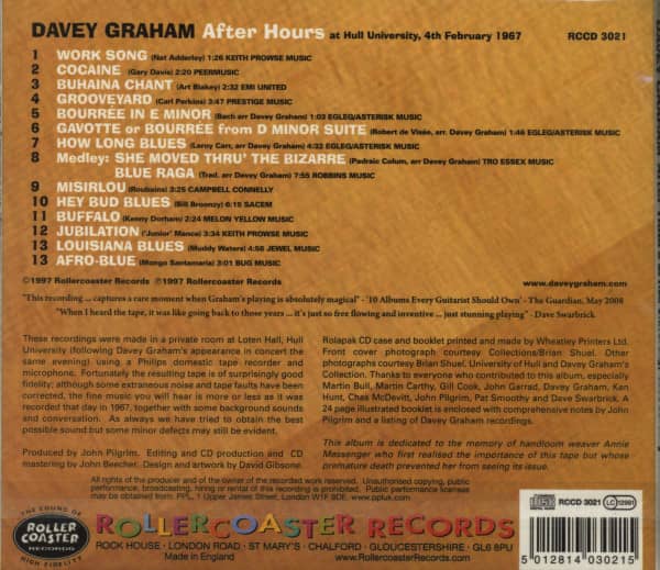 After Hours At Hull University, 4th Feb.1967 (CD)