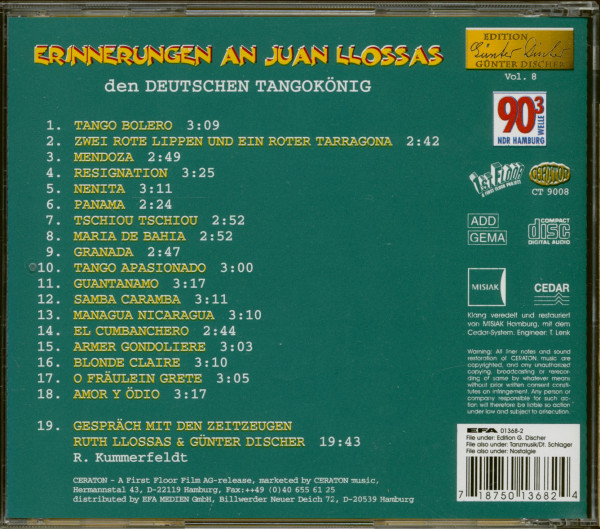 Erinnerungen An Den Deutschen Tangokönig (CD)