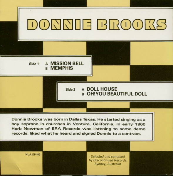 Donnie Brooks - Australian EP Series(7inch, 45rpm, SC, PS)