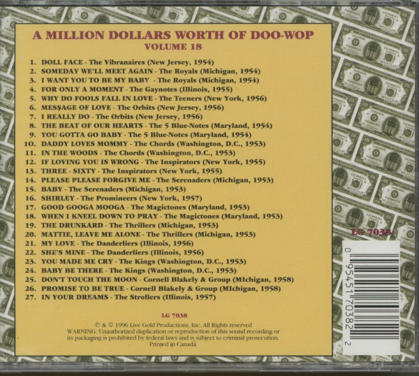 A Million Dollars Worth Of Doo-Wop Vol.18 (CD)