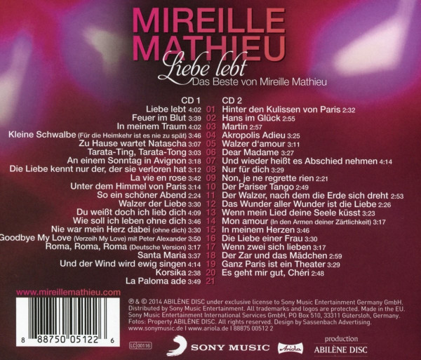 Liebe lebt: Das Beste von Mireille Mathieu (2-CD)