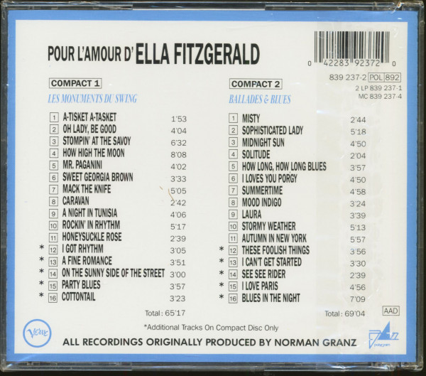 Pour L'Amour D'Ella Fitzgerald (2-CD)