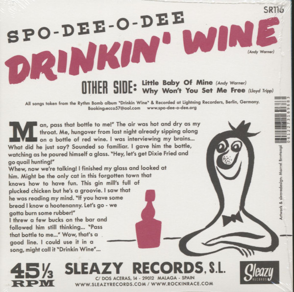 Drinkin' Wine (7inch, 45rpm, EP, PS)