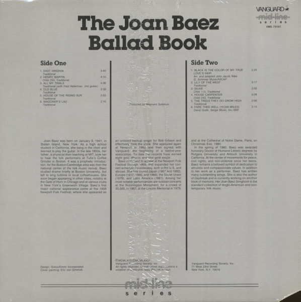 The Joan Baez Ballad Book (LP, Cut-Out)
