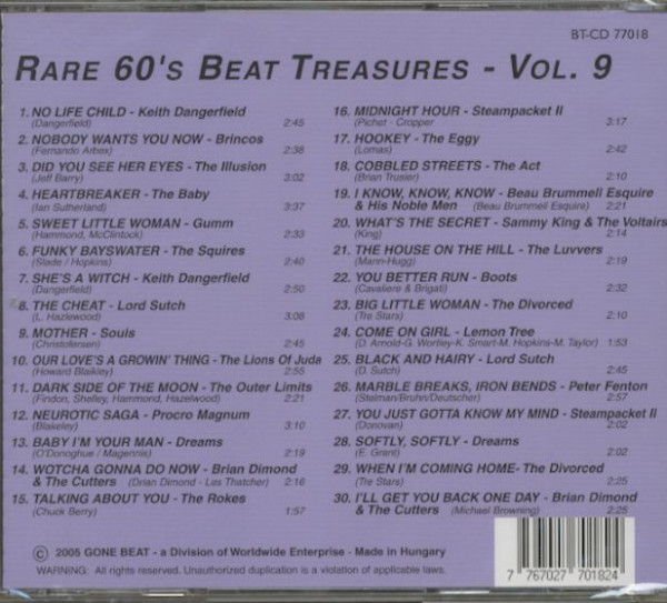 Rare 60's Beat Treasures, Vol.9 (CD)