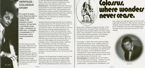 The Heritage-Colossus Story (CD)