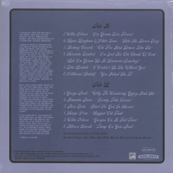 Live Forever - A Tribute To Billy Joe Shaver LP)