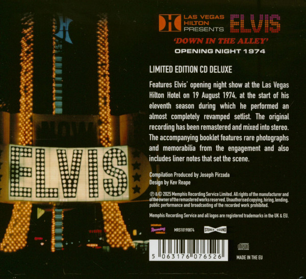 Down In The Alley - Las Vegas Opening Night 1974 (CD)