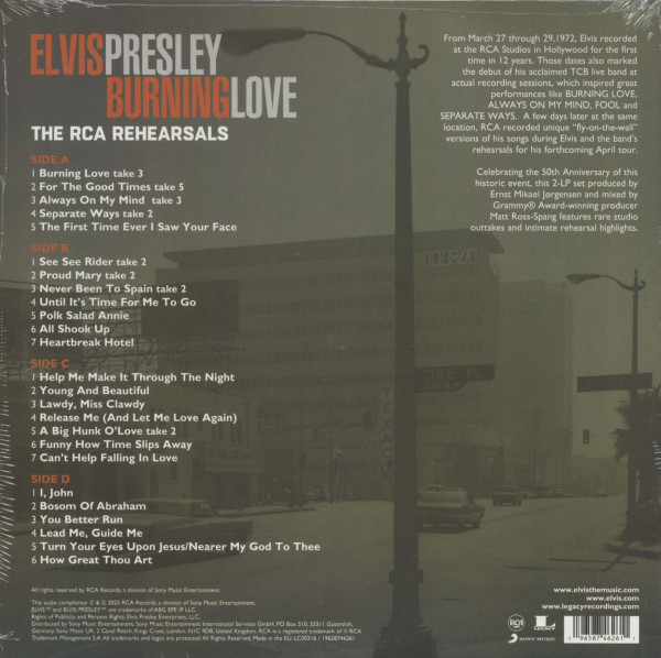 Burning Love - The RCA Rehearsals (2-LP)