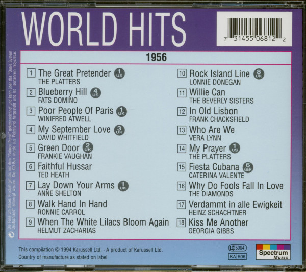 World Hits 1956 (CD)