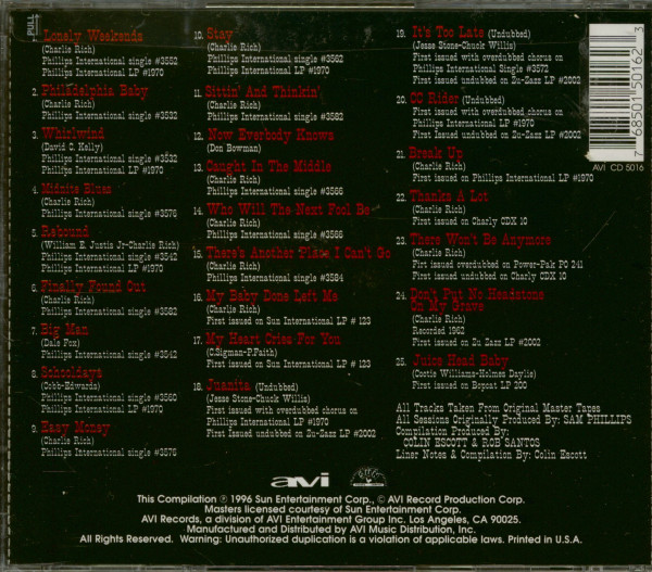 Lonely Weekends: Best Of The SUN Years (CD)