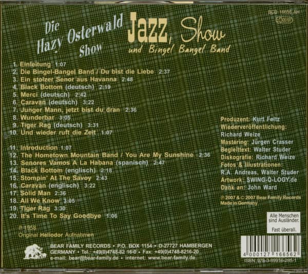 Jazz, Show und Bingel Bangel Band - Die Hazy Osterwald Show (CD)