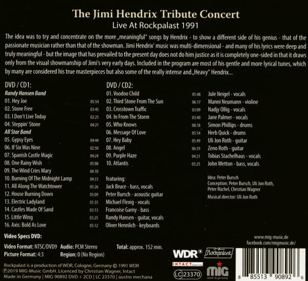 The Jimi Hendrix Tribute Concert - Live At Rockpalast 1991 (2-CD & DVD)