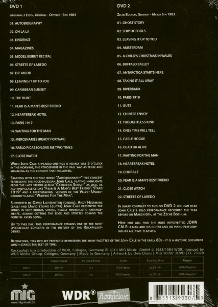 John Cale & Band Live - Rockpalast (2-DVD)