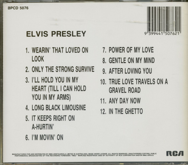 From Elvis In Memphis (CD)