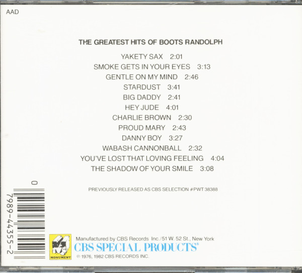 The Greatest Hits Of Boots Randolph (CD)