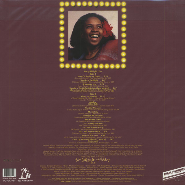 Betty Wright Live (LP, 180g Yellow Vinyl, Ltd & Numbered)