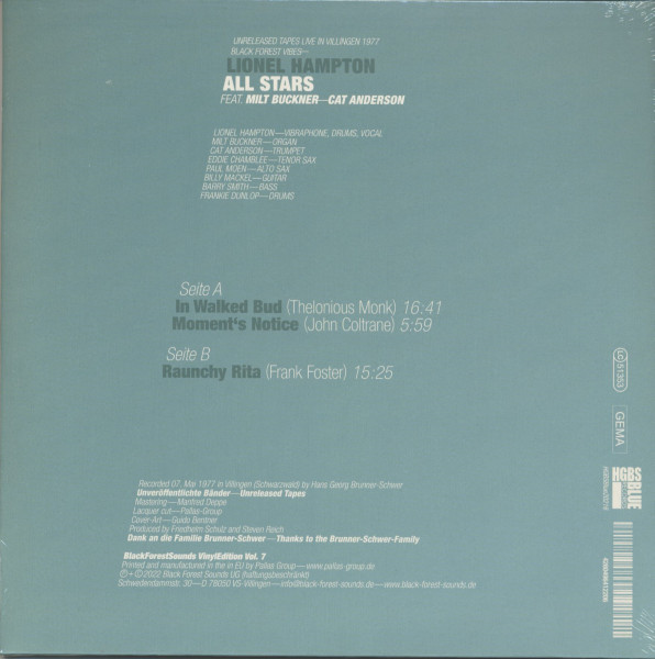 Black Forest Vibes - Unveröffentlichte Bänder Live In Villingen 1977 (LP)