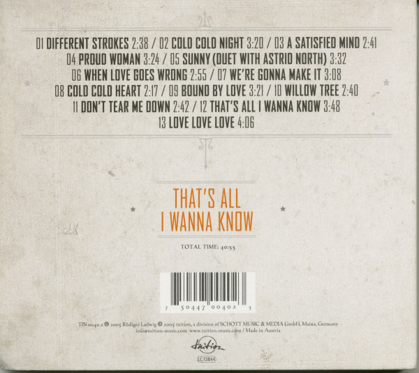 That's All I Wanna Know (CD)