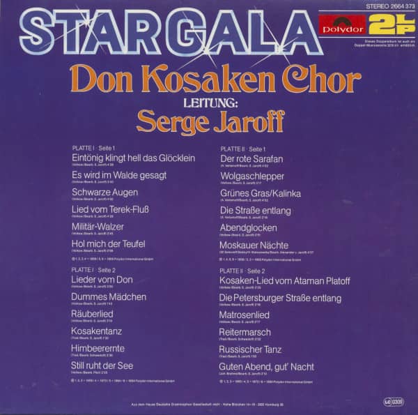 Stargala - Don Kosaken Chor - Serge Jaroff (2-LP, Klappcover)