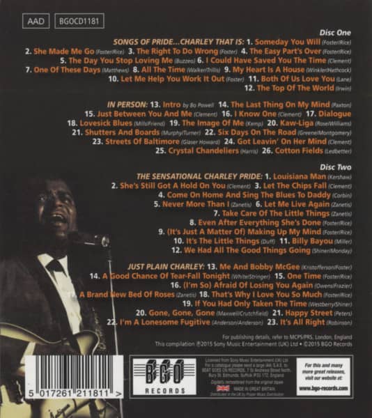 Sensational C.P. - Songs Of Pride - In Person - Just Plain Charley (2-CD)