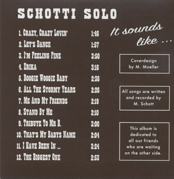 Schotti Solo - It Sounds Like ... (CD)