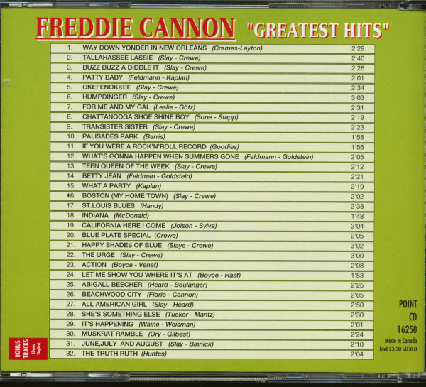 Freddy Cannon's Greatest Hits (CD)