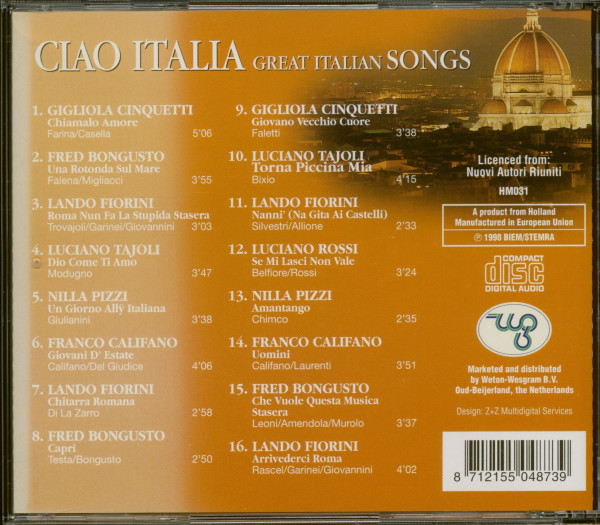 Ciao Italia - Great Italian Songs (CD)