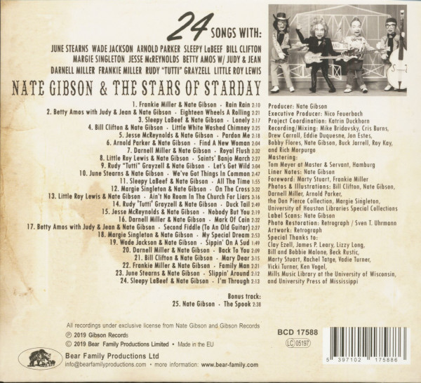 Nate Gibson & The Stars Of Starday (CD)