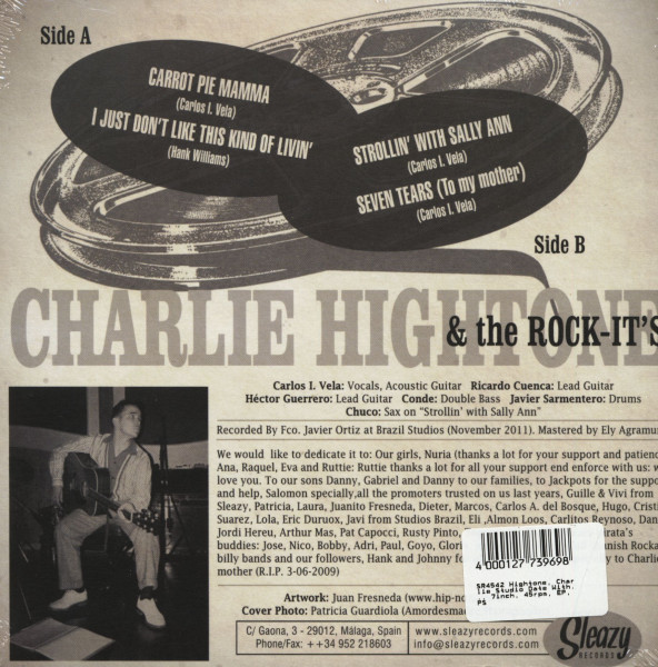 Studio Date With... Charlie Hightone & The Rock-It's (7inch, 45rpm, EP, PS)