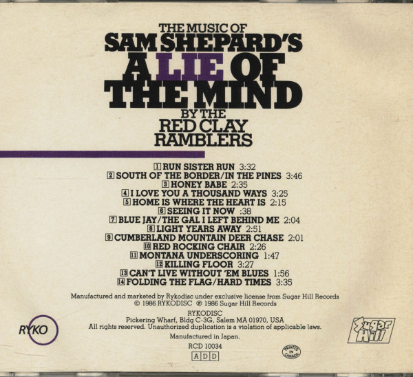 The Music Of A Lie Of The Mind (CD)