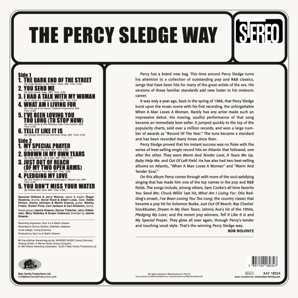 The Percy Sledge Way (LP, 180gram Vinyl)