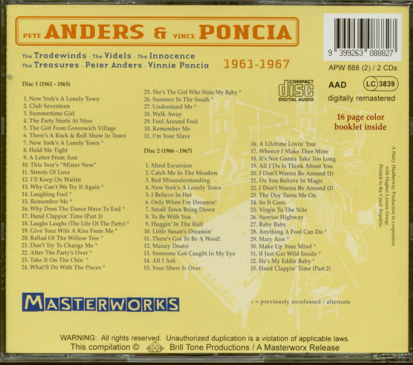 Anders & Poncia - Masterworks 1961-67 (2-CD)