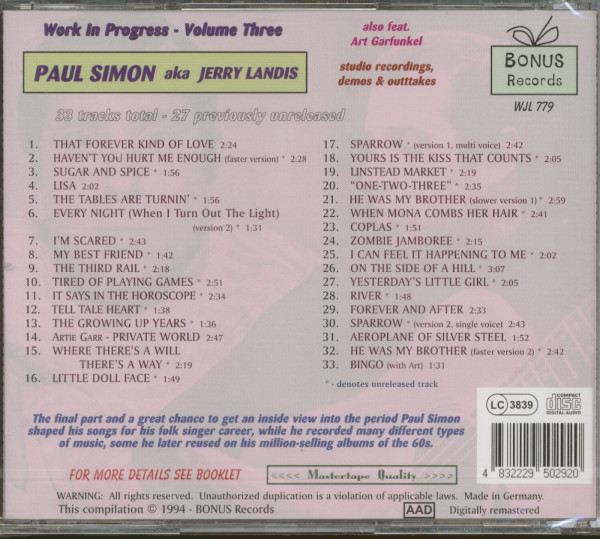 Work In Progress, Vol.3 (CD)