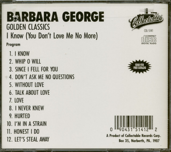 I Know - You Don't Love Me No More (CD. Cut-Out)