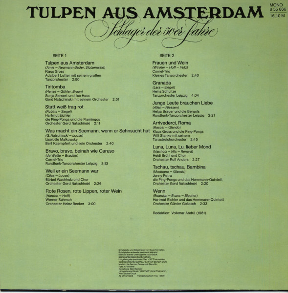 Tulpen aus Amsterdam - Schlager der 50er Jahre (LP)