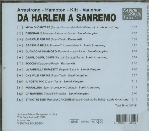 Da Harlem A Sanremo (CD)