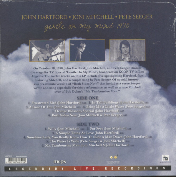 John Hartford, Joni Mitchell And Pete Seeger - Gentle On My Mind 1970 (LP, 180g Vinyl)