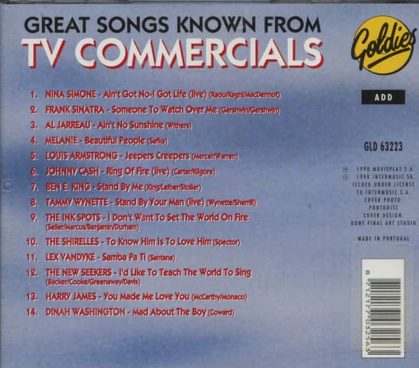 Great Songs Known From TV Commercials (CD)