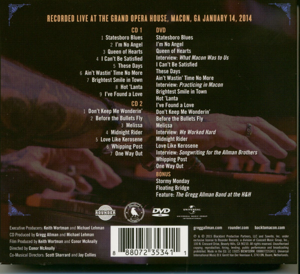 Back To Macon, GA (Llimited Edition,2-CD,1-DVD)