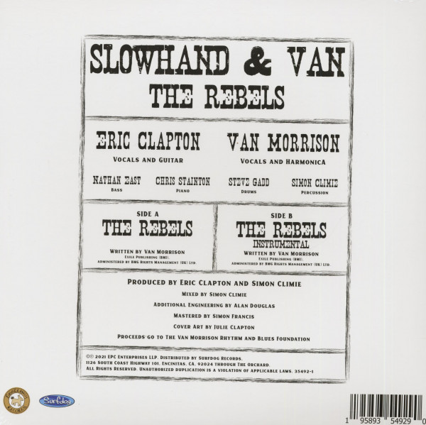 Slowhand & Van - The Rebels (LP, 12inch Single, Ltd.)