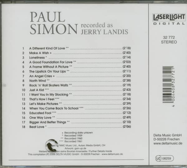 Paul Simon Recorded As Jerry Landis (CD)