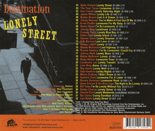 Destination Lonely Street - 32 Tearjerkers For My Shadow, My Echo And Me (CD)