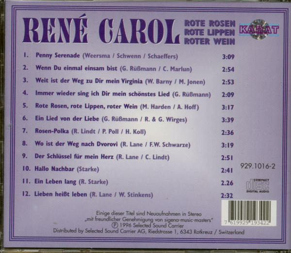 Rote Rosen, Rote Lippen, Roter Wein (CD)